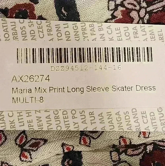 NWT Boohoo Women's Maria Mix Print Long Sleeve Skater Dress Sz 4 US, 8 UK - Picture 5 of 9